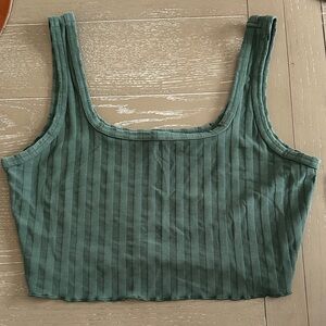 Offline by Aerie Striped Green Women's Crop Top